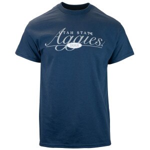 Utah state aggies 1888 script navy unisex t-shirt